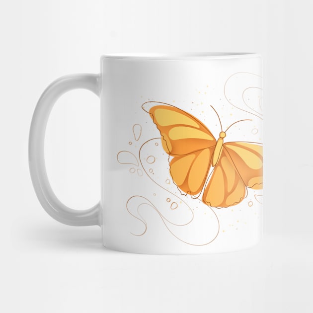 Pattern with Delicate Dreamy Butterfly by lissantee